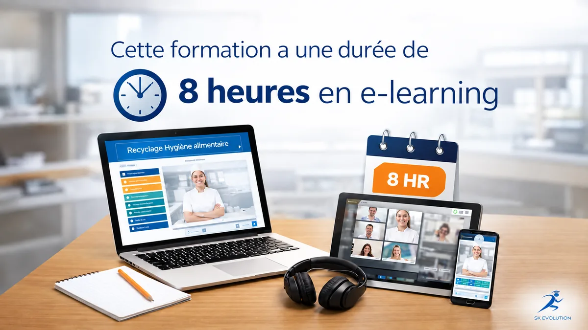 Formation recyclage hygiène alimentaire de 8 heures en e-learning sur ordinateur, tablette et smartphone